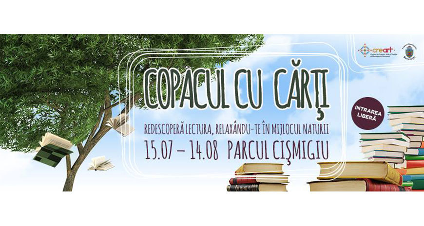Copacul cu cărți redeschide zona de lectură în Parcul Cișmigiu