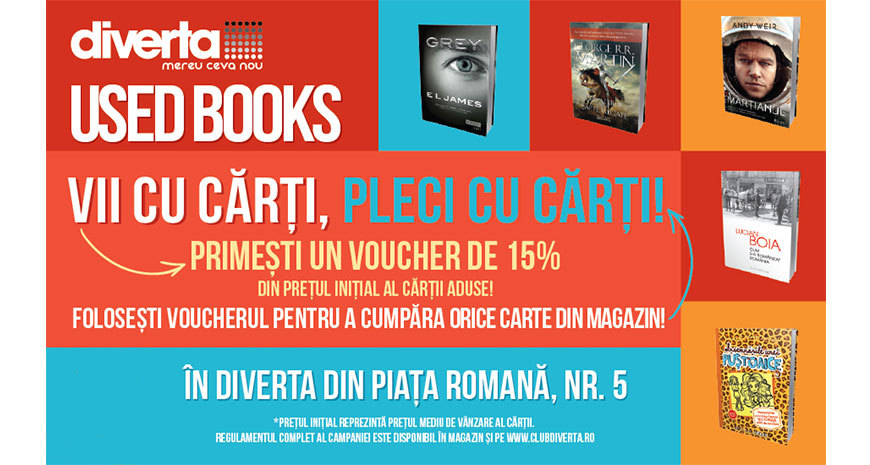 Diverta lansează noul program Used Books în librăria din Piața Romană